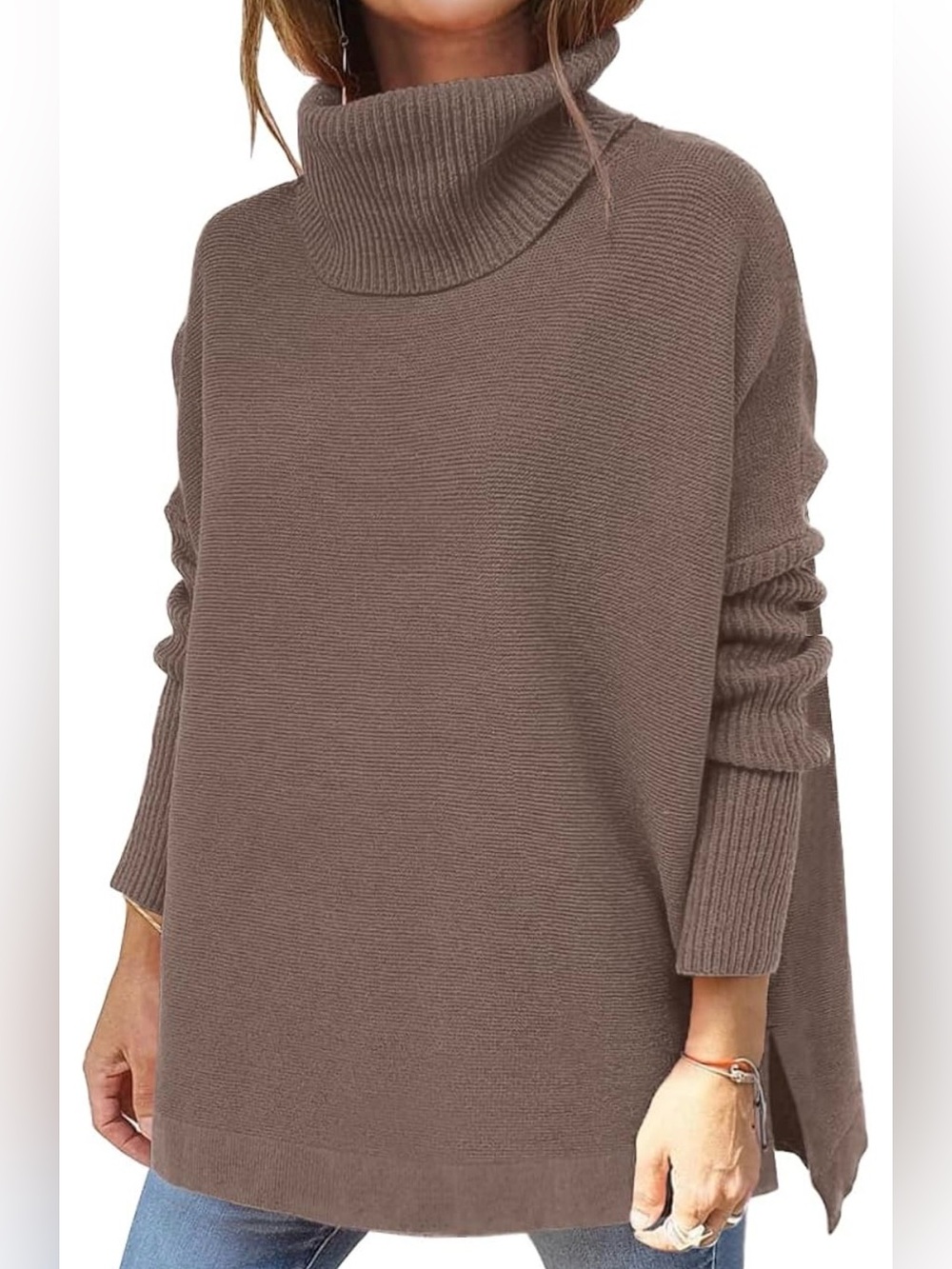 LILLUSORY Nutmeg Oversized Turtleneck Poncho Sweater XL NWT